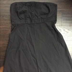 Navy blue strapless A line dress